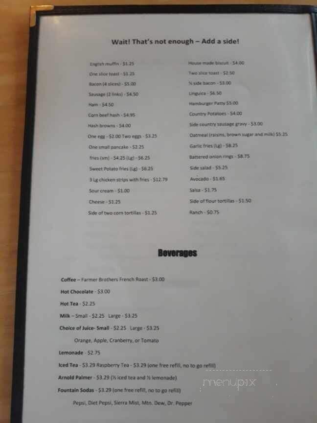 Foothill Cafe - Sonora, CA menu_pic