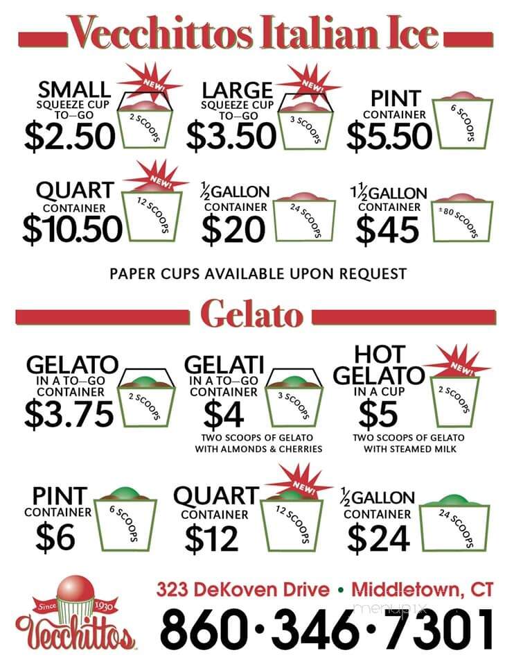 Vecchitto Italian Ice - Middletown, CT menu_pic