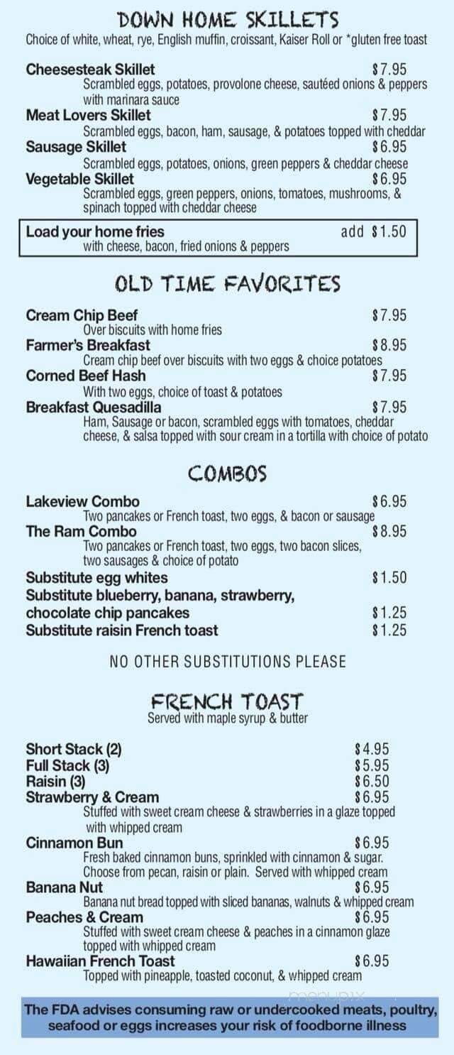 Lakeview Cafe - Royersford, PA menu_pic