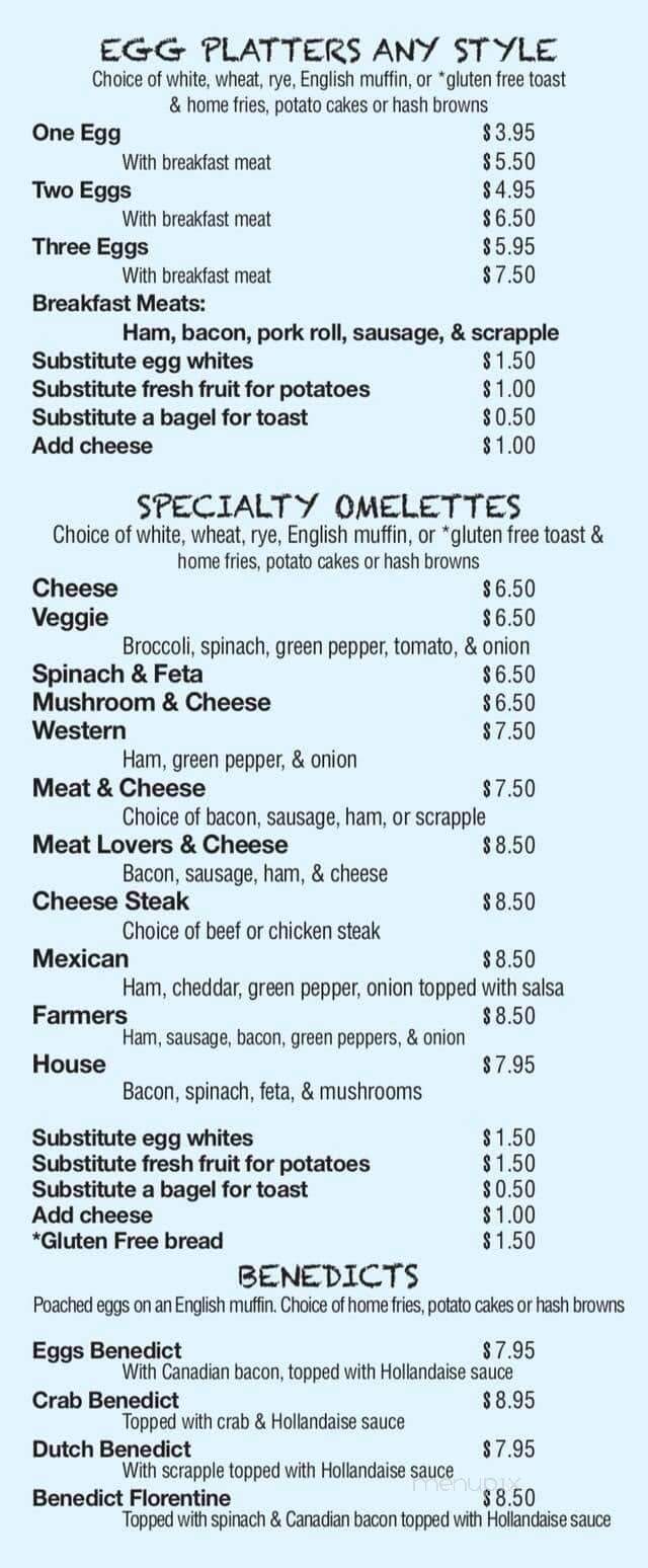 Lakeview Cafe - Royersford, PA menu_pic