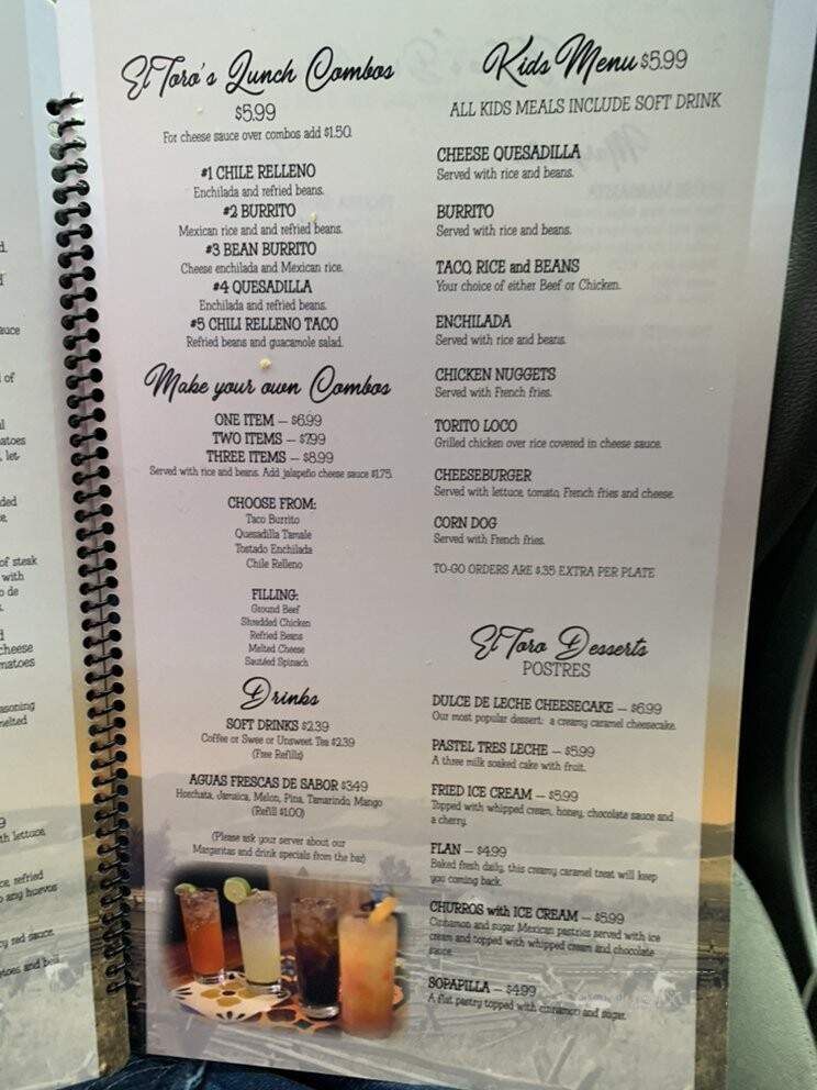 El Toro Bar & Grill - Murfreesboro, TN menu_pic