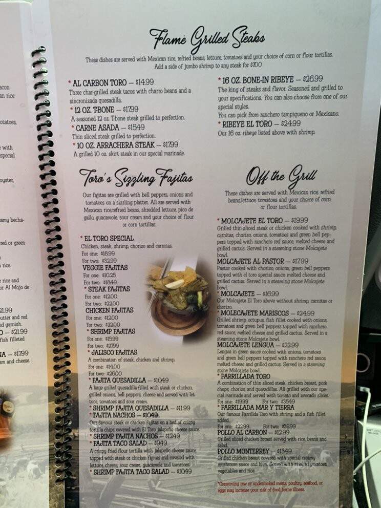 El Toro Bar & Grill - Murfreesboro, TN menu_pic
