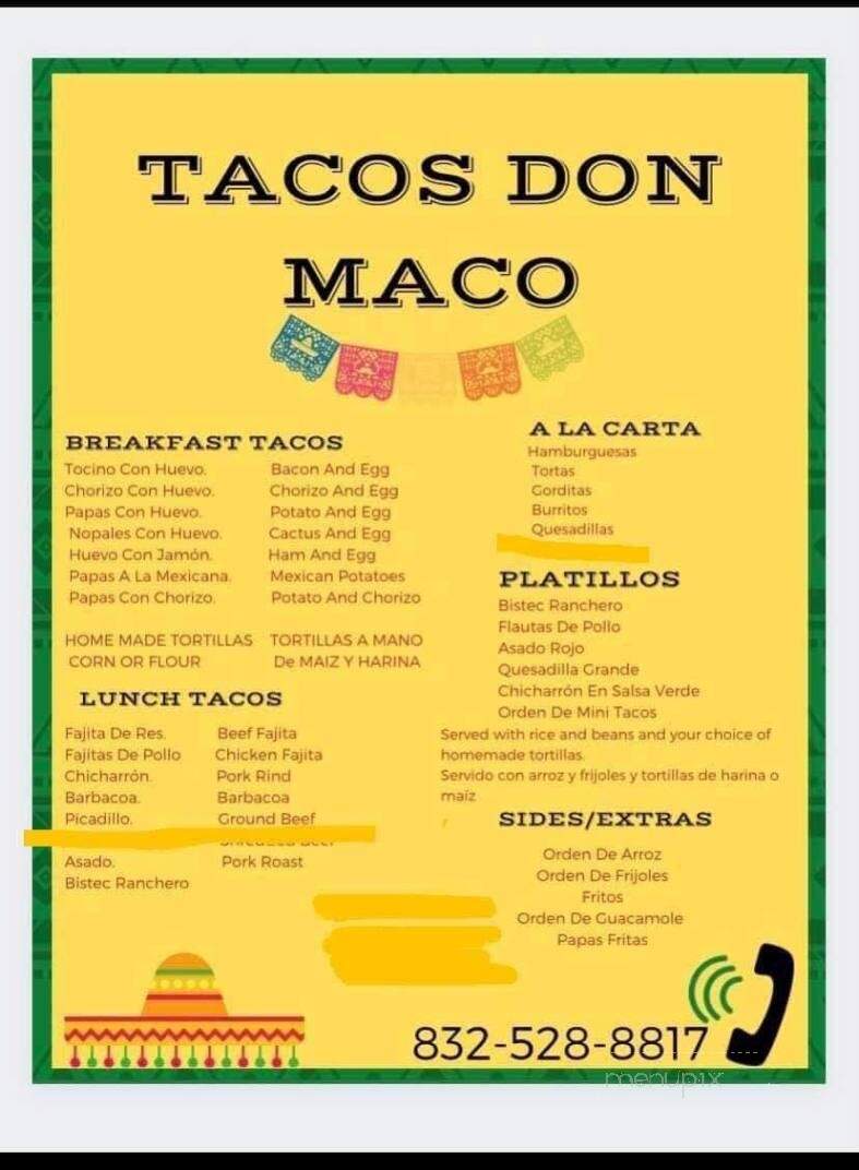 Tacos Don Maco - Galena Park, TX