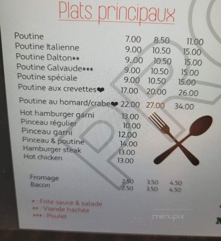 Cantine Sainte-Flavie - Sainte-Flavie, QC menu_pic