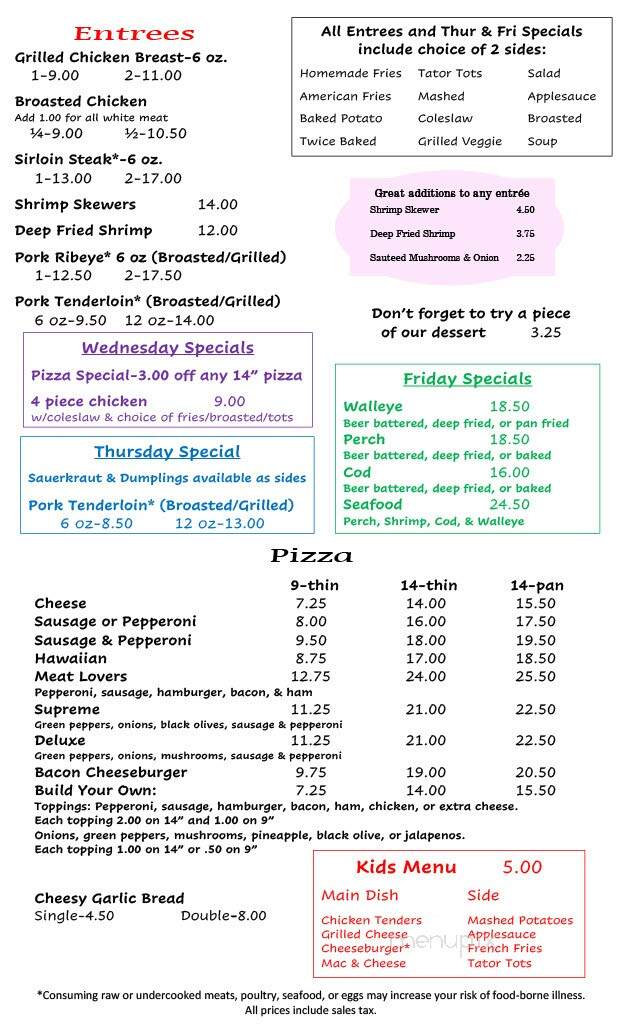 JW's Place - Casco, WI menu_pic
