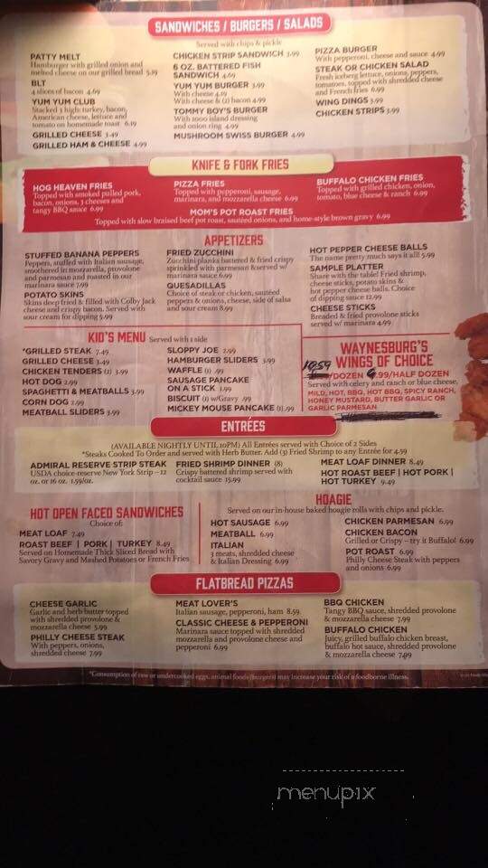 Tommy Boys Tavern - Waynesburg, PA menu_pic