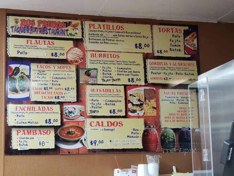 Dos Primos Taqueria and Restaurant - Irving, TX menu_pic