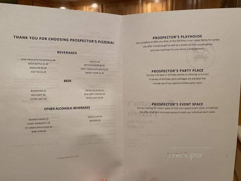 Prospector's Pizzeria - Pinehurst, ID menu_pic