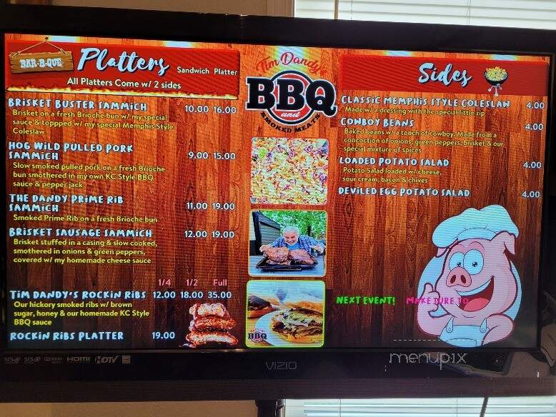 Tim Dandy's BBQ & Smoked Meats - Minot, ND menu_pic