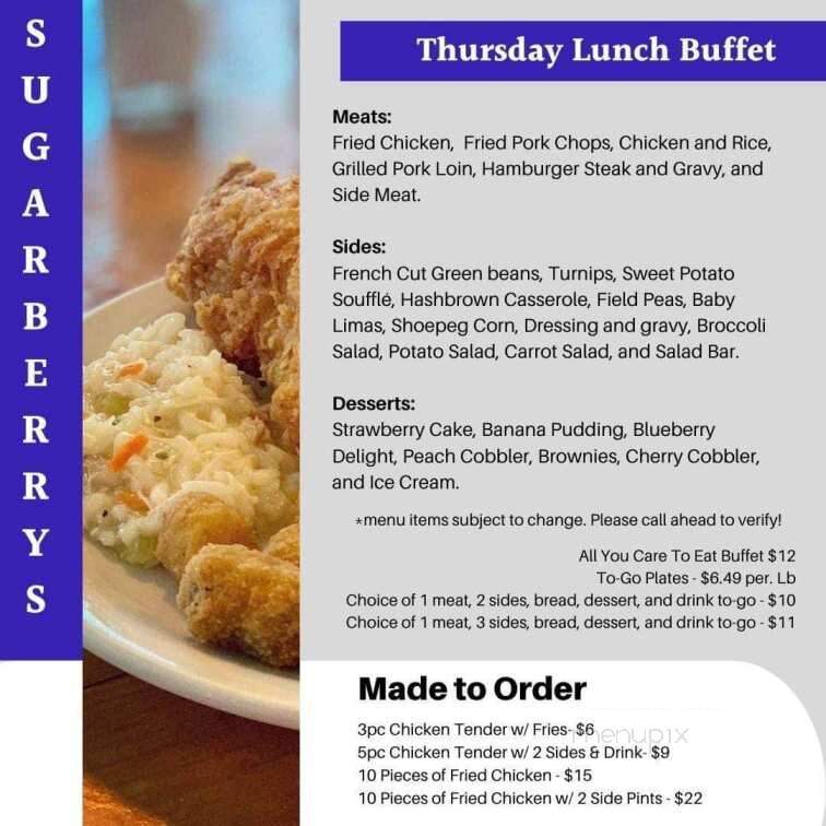 Sugarberry's - Cochran, GA menu_pic