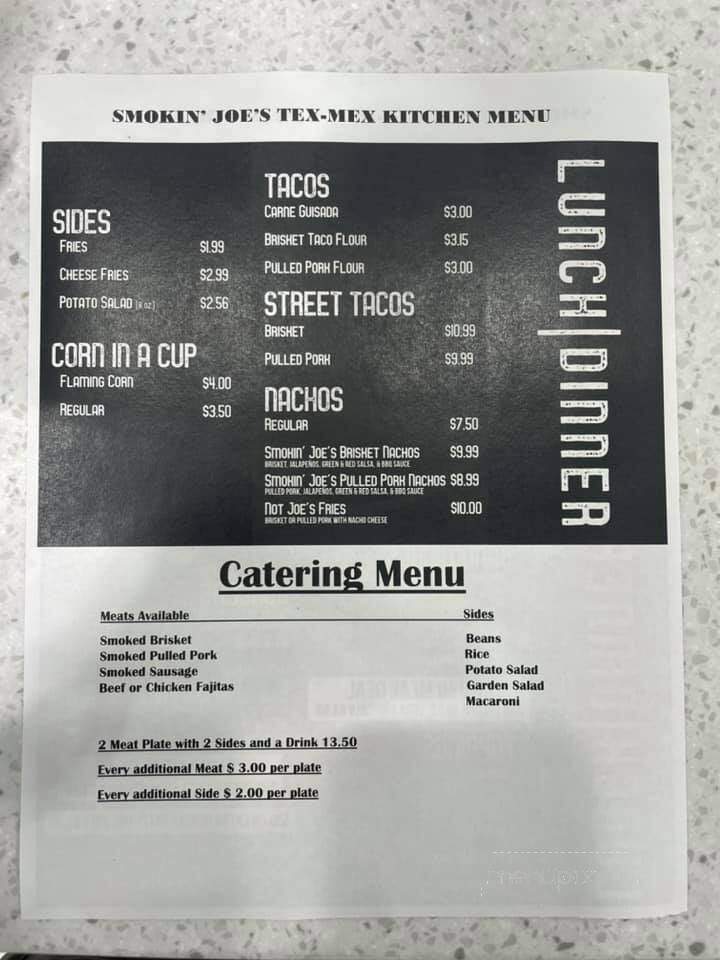 Smokin Joe's Tex-Mex Kitchen - New Braunfels, TX menu_pic