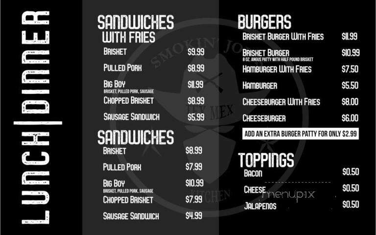 Smokin Joe's Tex-Mex Kitchen - New Braunfels, TX menu_pic