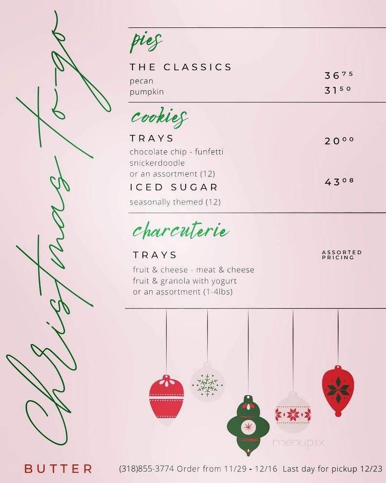 Butter A Louisiana Bakery - Monroe, LA menu_pic
