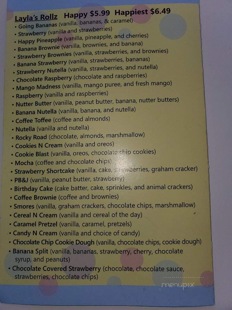 Happy Conez - New Cumberland, PA menu_pic