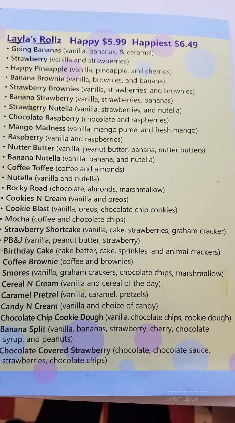 Happy Conez - New Cumberland, PA menu_pic