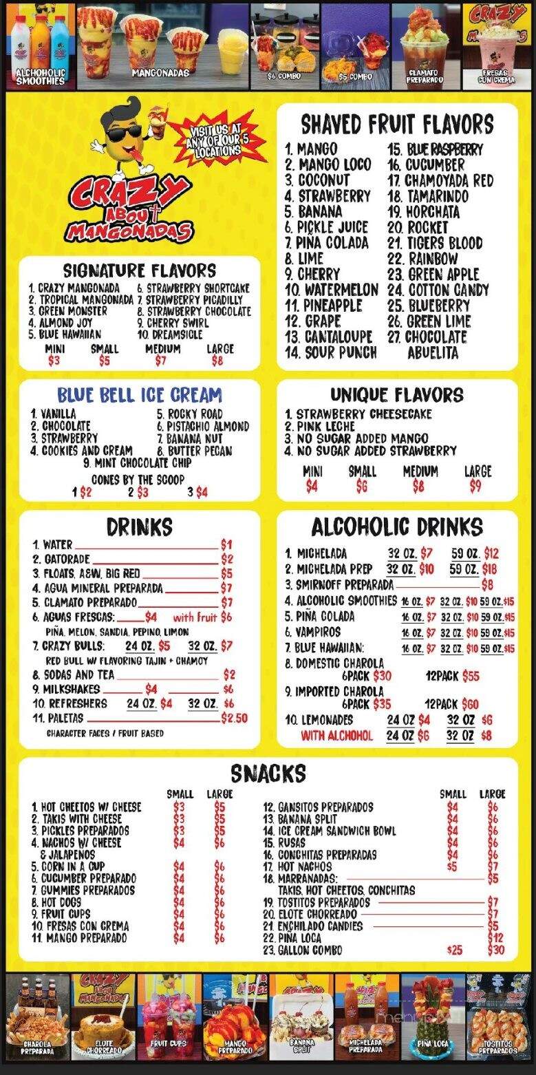 Crazy About Mangonadas - San Juan, TX menu_pic