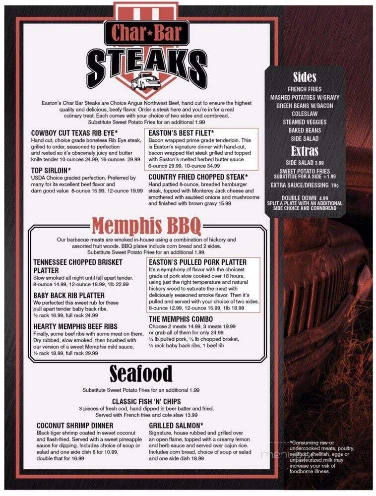 Easton's Char Bar - Klamath Falls, OR menu_pic