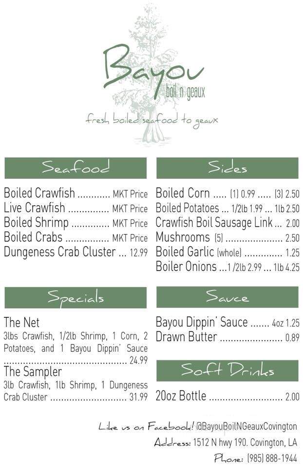 Bayou Boil N Geaux - Covington, LA menu_pic