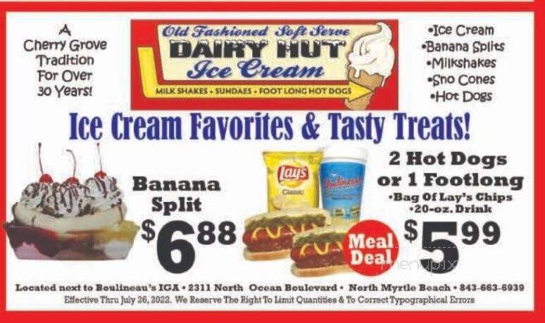 The Dairy Hut - North Myrtle Beach, SC menu_pic