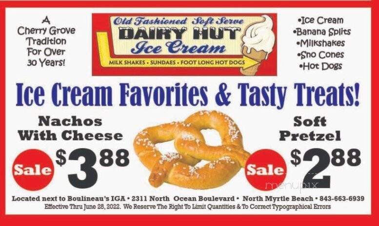 The Dairy Hut - North Myrtle Beach, SC menu_pic