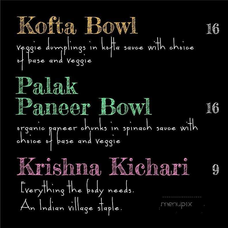 Krishna Kitchen - New Paltz, NY menu_pic
