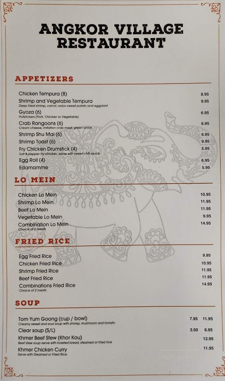 Angkor Village Restaurant - Franklinton, LA menu_pic