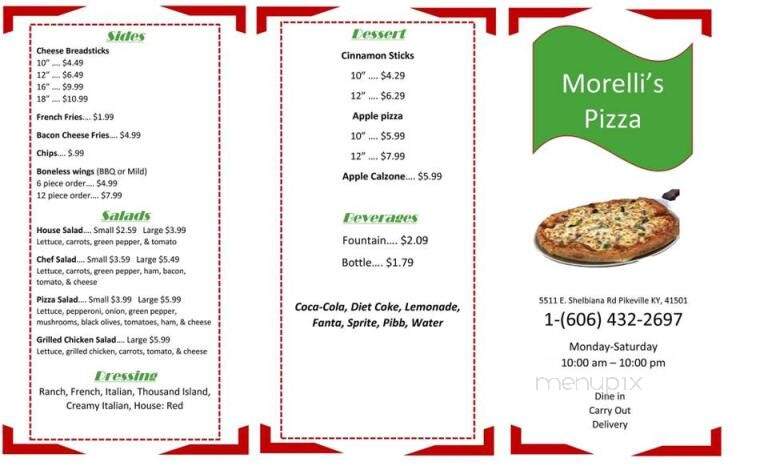 Morelli's Pizza - Pikeville, KY menu_pic