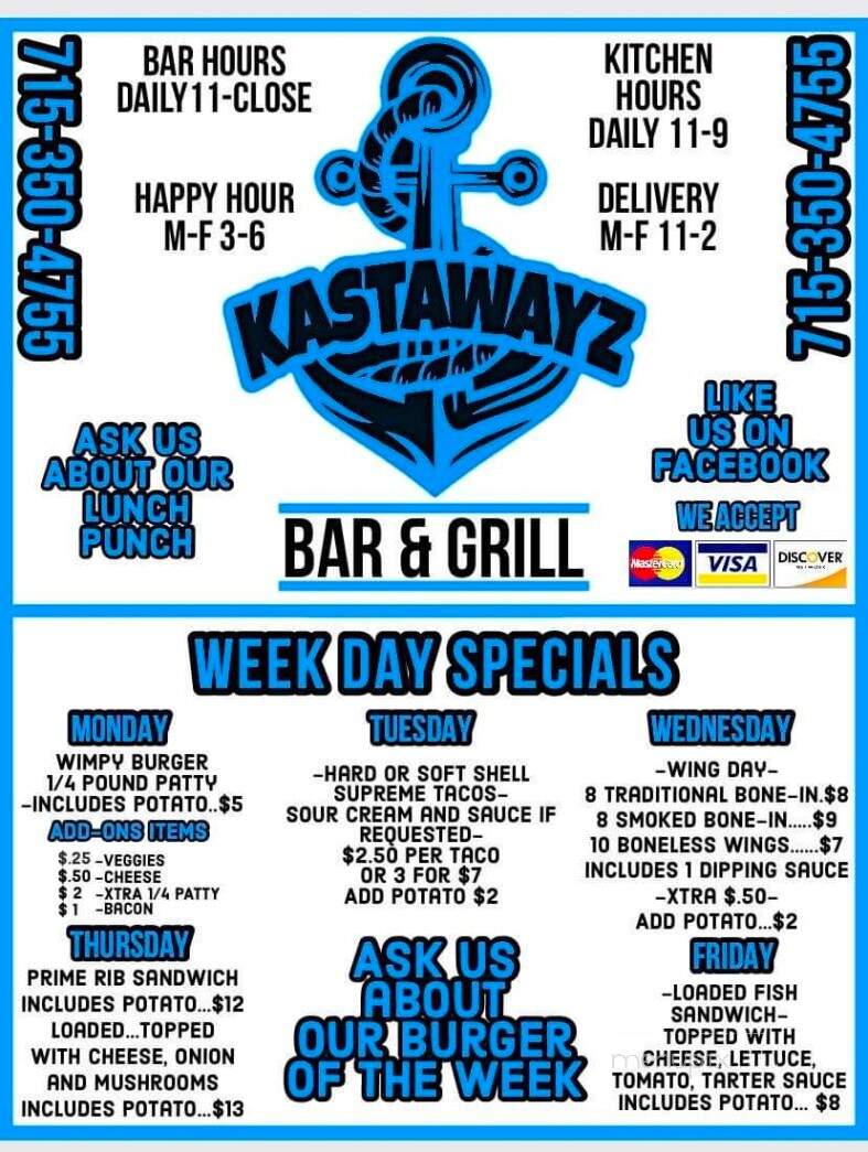 Kastawayz - Antigo, WI menu_pic