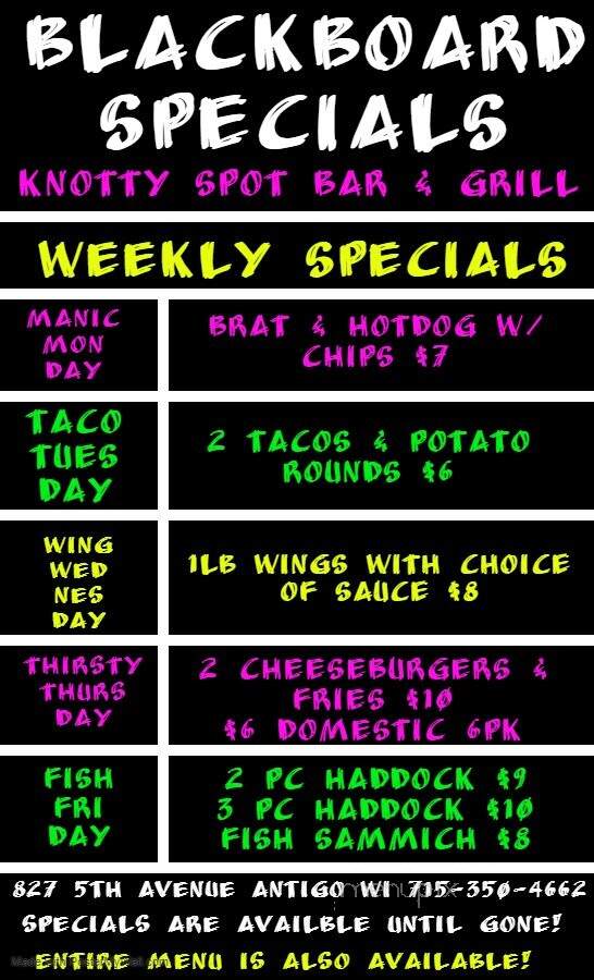 Kastawayz - Antigo, WI menu_pic