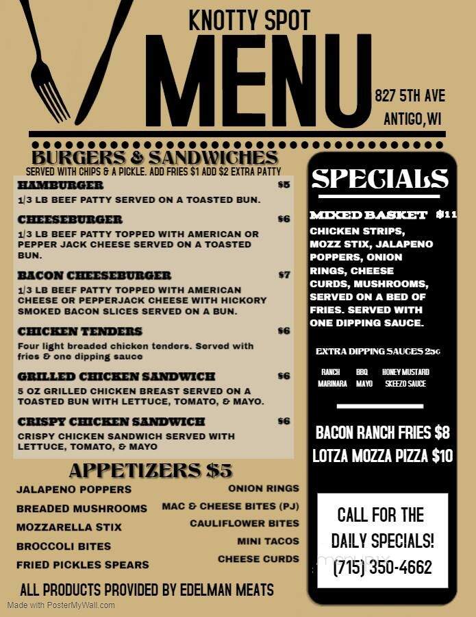 Kastawayz - Antigo, WI menu_pic