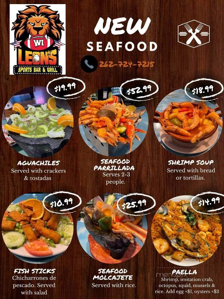 Leon's Sports Bar & Grill - Darien, WI menu_pic