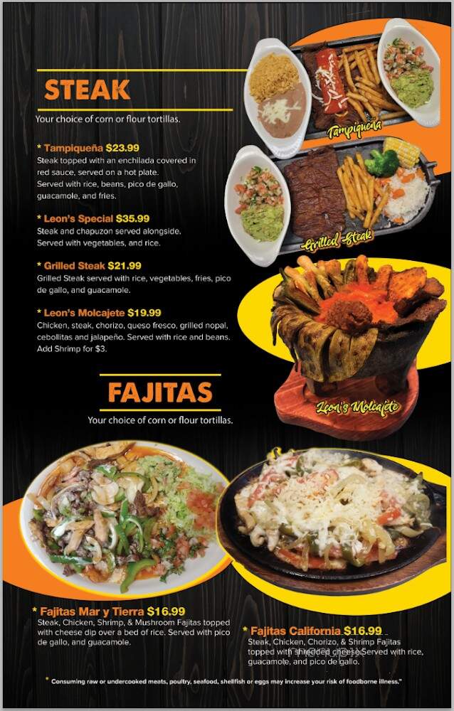 Leon's Sports Bar & Grill - Darien, WI menu_pic