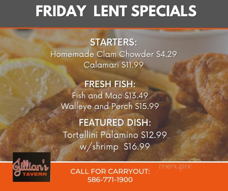Jillian's Tavern - Eastpointe, MI menu_pic