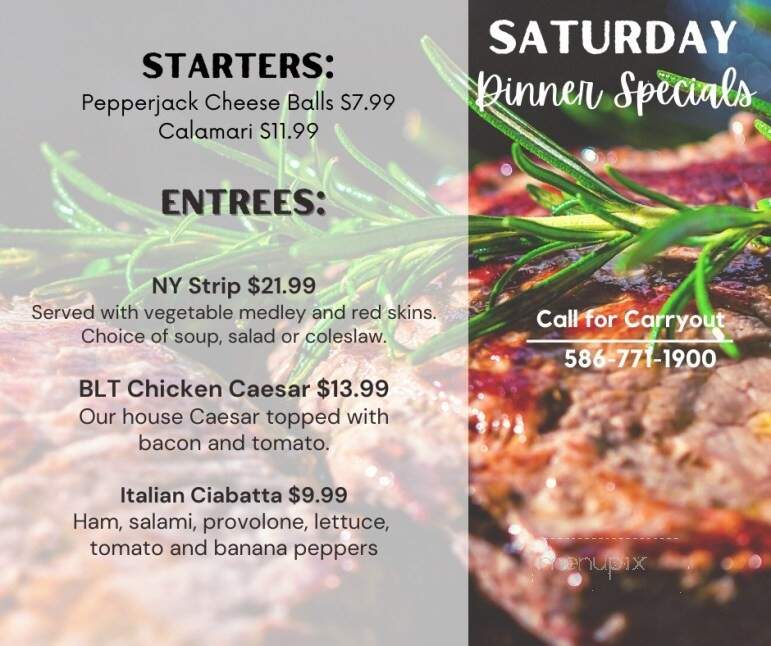 Jillian's Tavern - Eastpointe, MI menu_pic