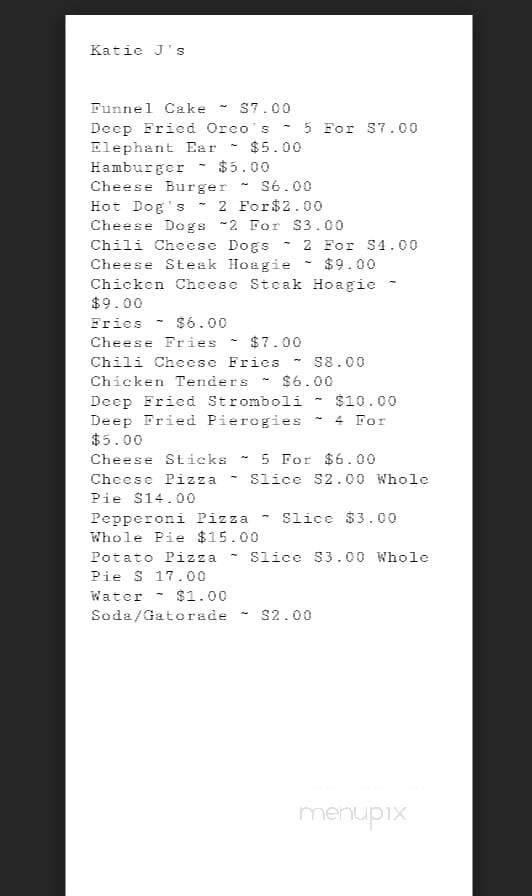 Katie J's - Altoona, PA menu_pic