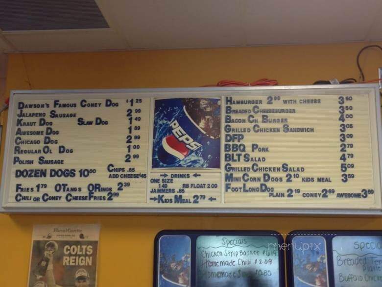 Dawson's Famous Coney Dogs - Fort Wayne, IN menu_pic