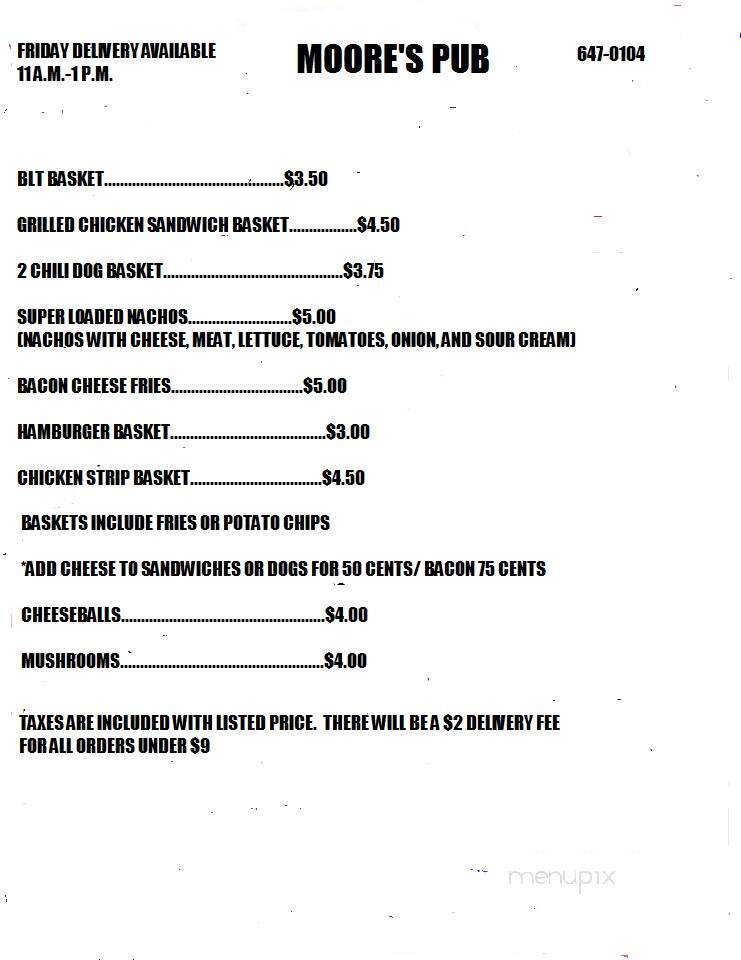 Moore's Pub - Canton, IL menu_pic