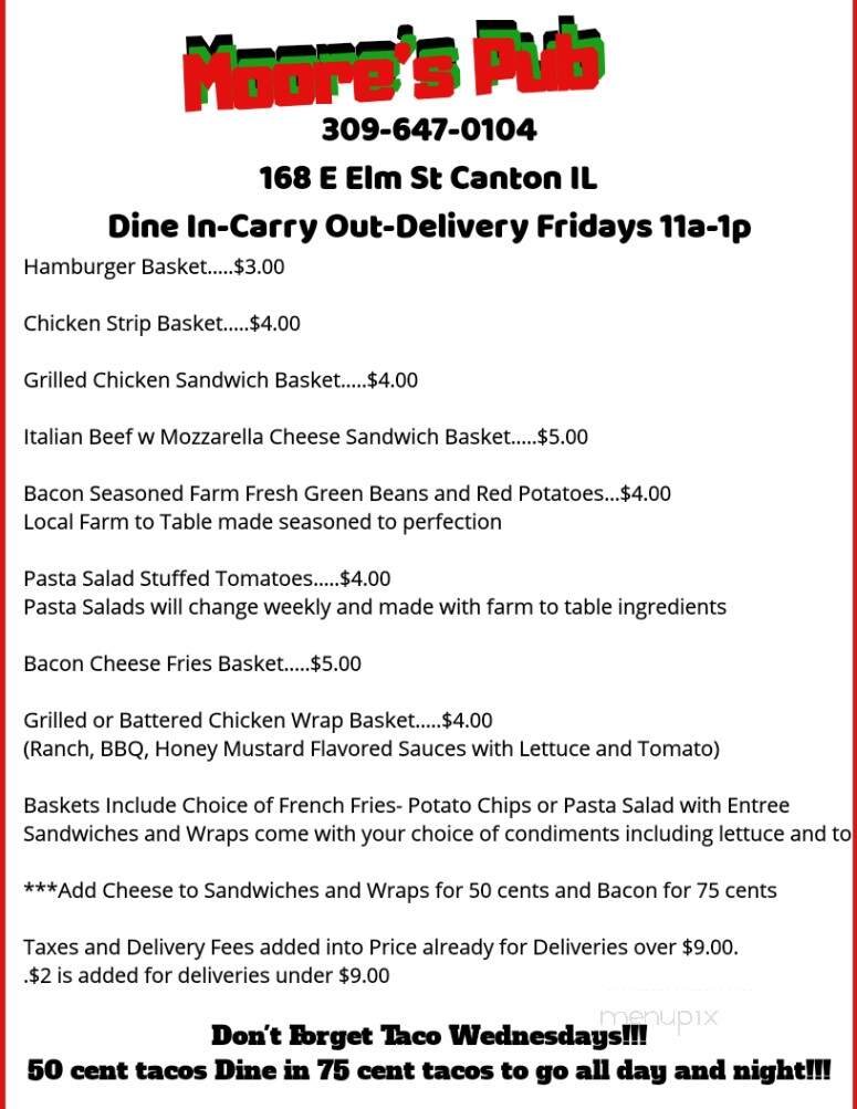 Moore's Pub - Canton, IL menu_pic