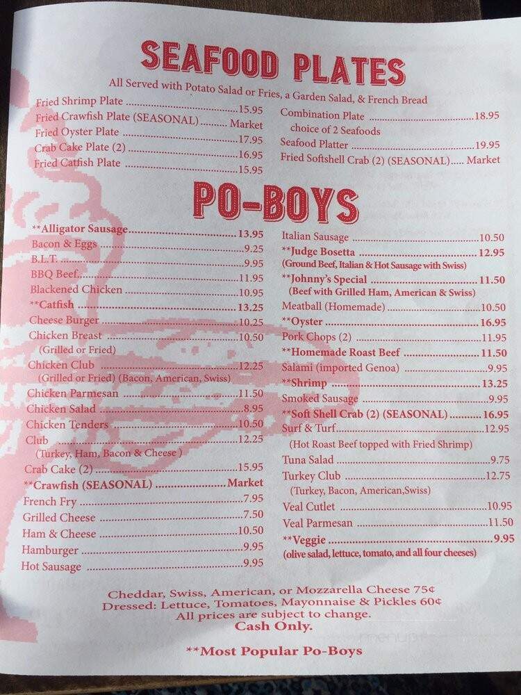Joe's Po-Boys - New Orleans, LA menu_pic