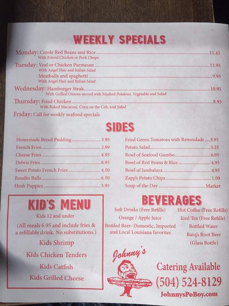 Joe's Po-Boys - New Orleans, LA menu_pic