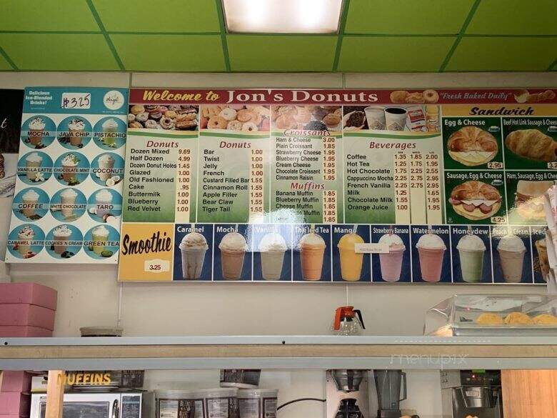 Jon's Doughnuts - Torrance, CA menu_pic