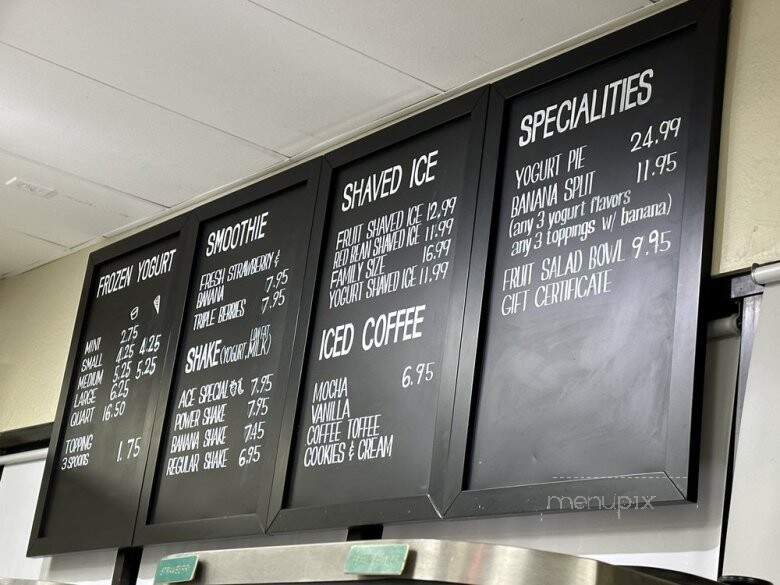 Ace Frozen Yogurt - Arcadia, CA menu_pic