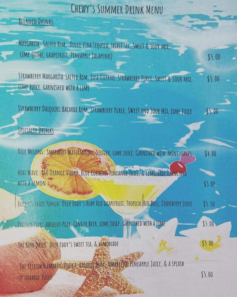 Chewy's - Manitowoc, WI menu_pic