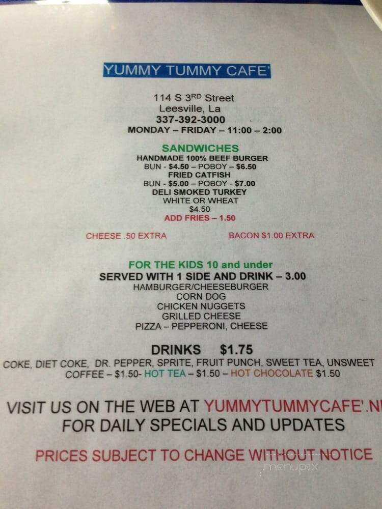 Leesville Cafe - Leesville, LA menu_pic