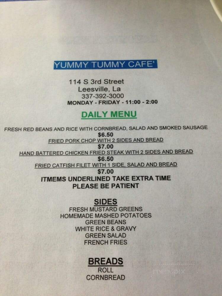 Leesville Cafe - Leesville, LA menu_pic