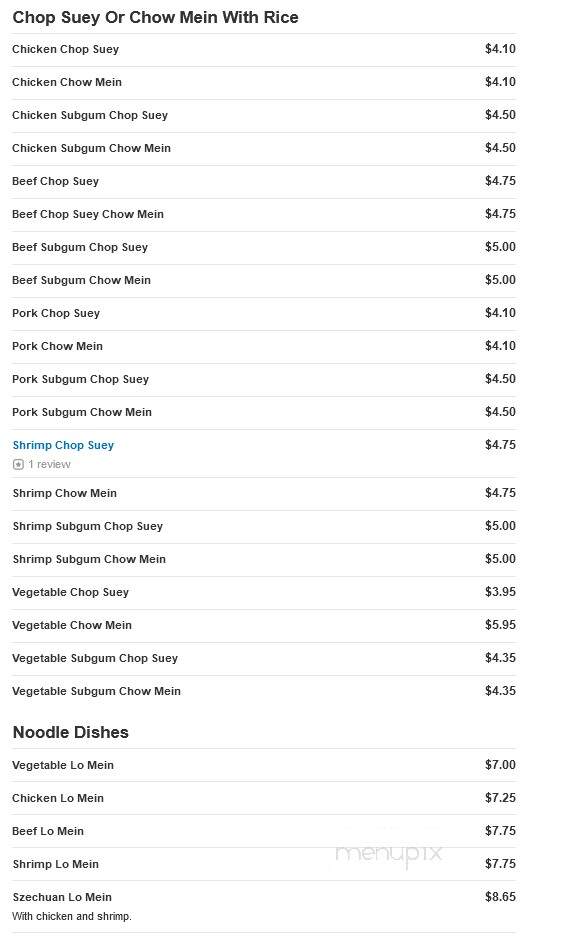 New Light Chinese Restaurant - Clinton Township, MI menu_pic