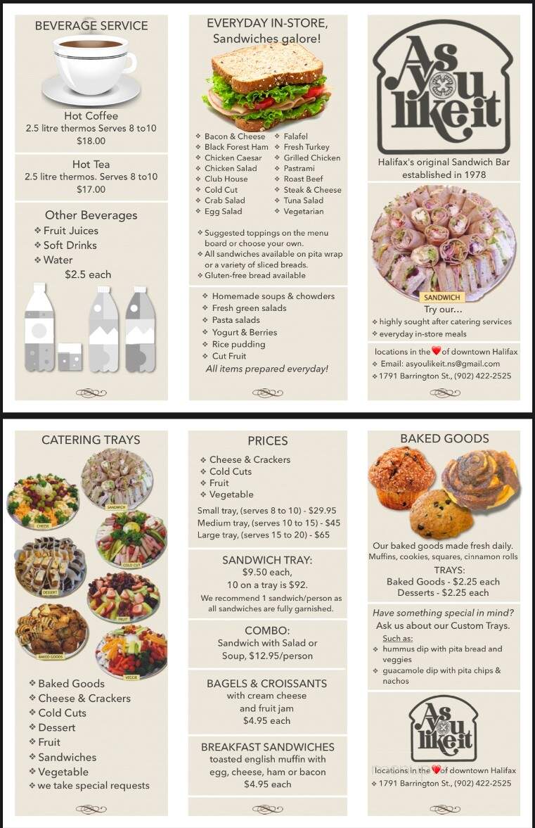 As You Like It - Halifax, NS menu_pic