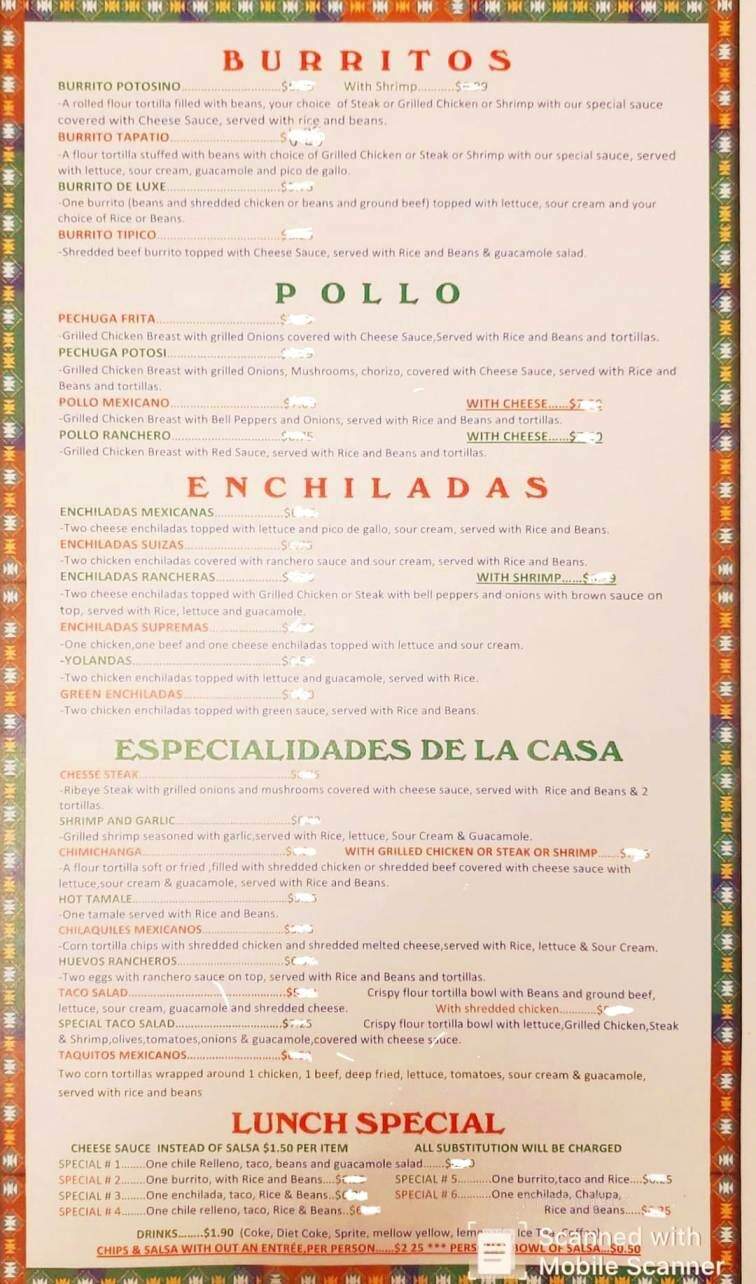 Lapotosina Restaurant - Marion, KY menu_pic