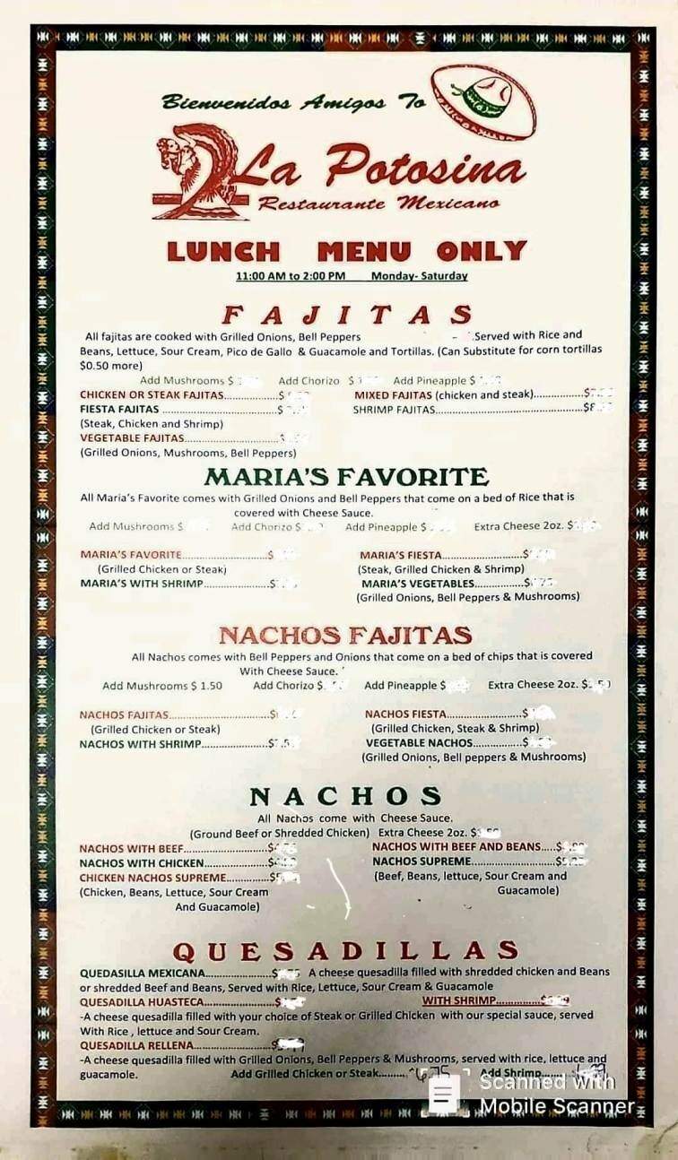 Lapotosina Restaurant - Marion, KY menu_pic