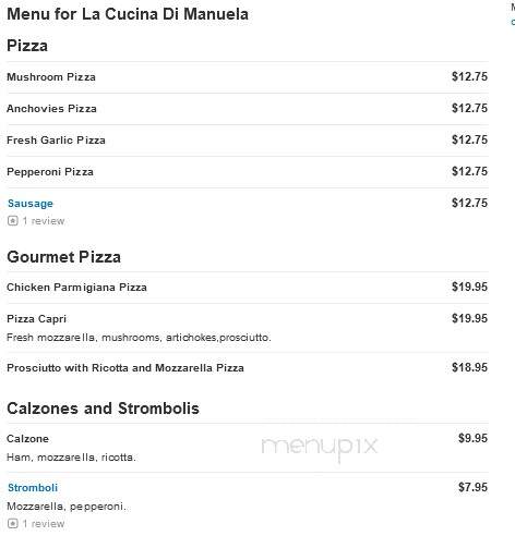 La Cucina Di Manuela - New Egypt, NJ menu_pic